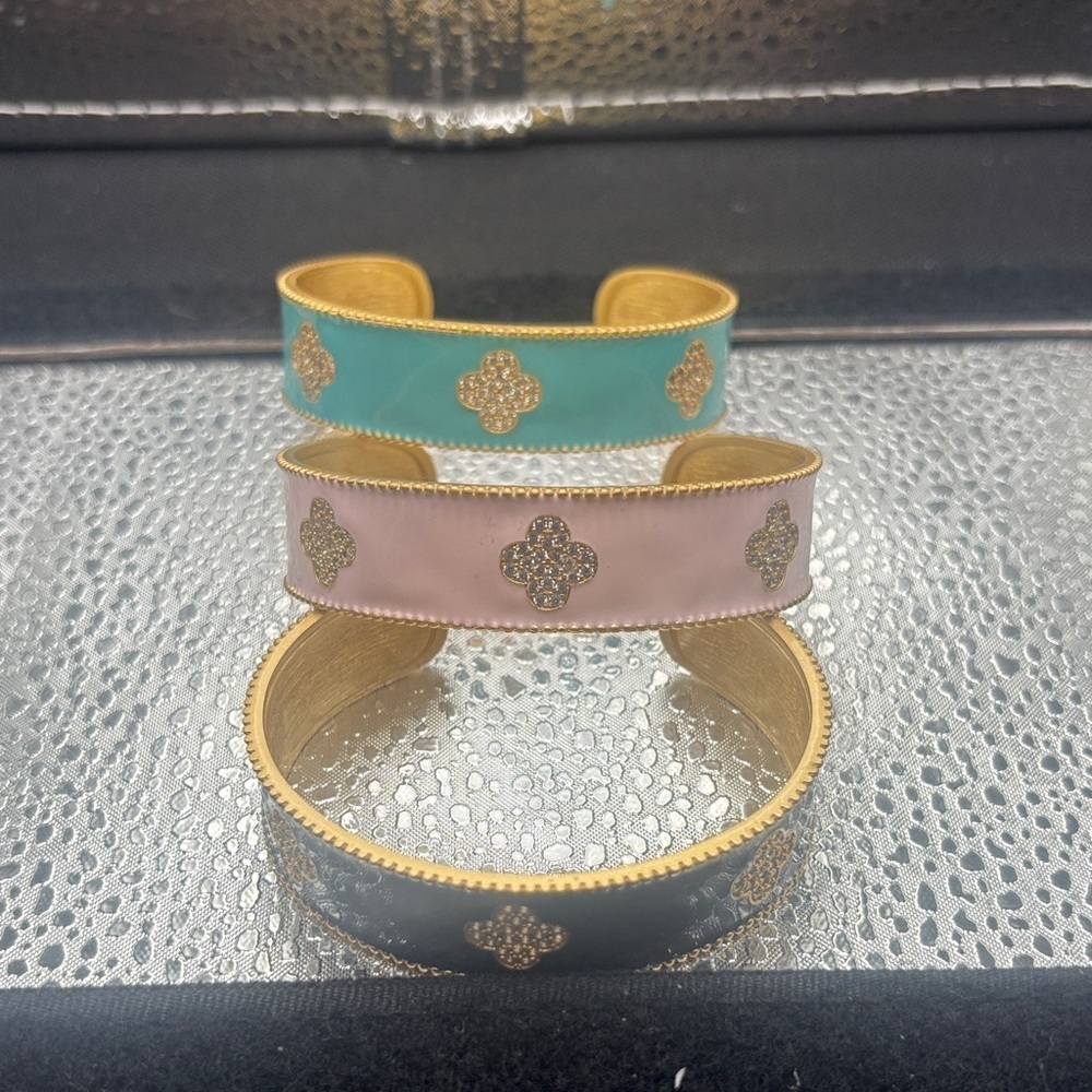 Elegant Gold and Pink/Blue Bangle Bundle 150.00